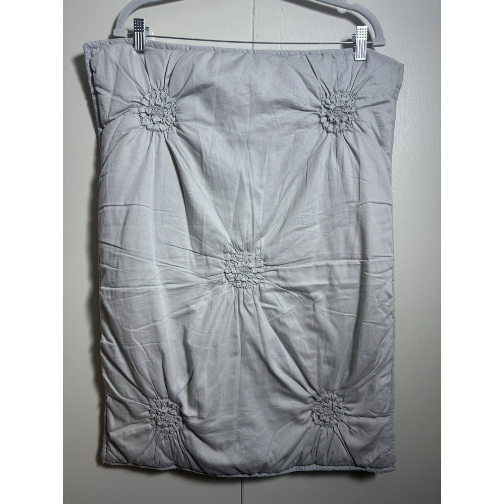 Pottery Barn Teen RUCHED ROSETTE Standard Sham Gray